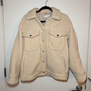 TOPSHOP Borg Western Sherpa Snap Button Teddy Casual Jacket (runs big)